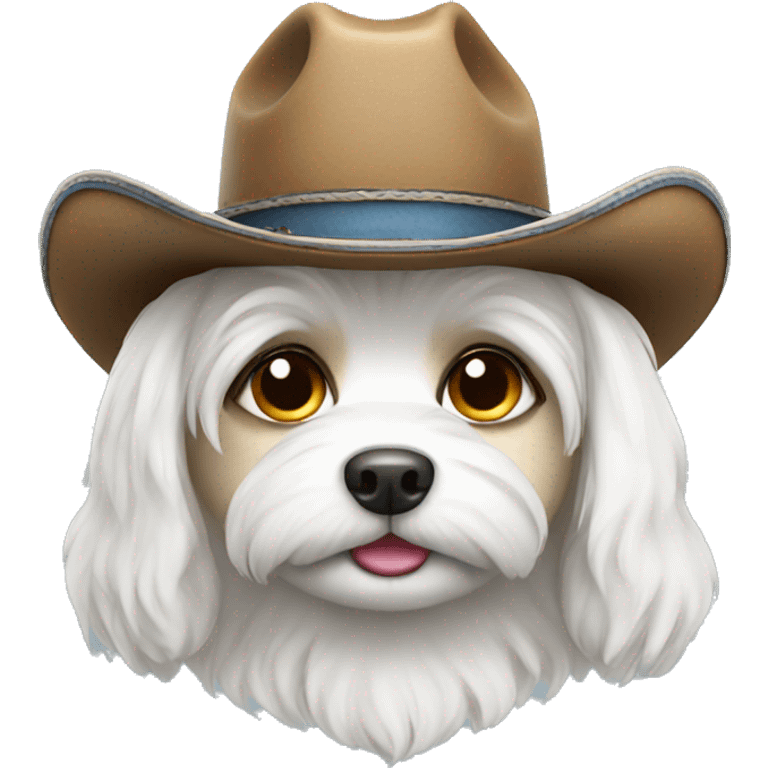 Maltese in cowboy hat emoji