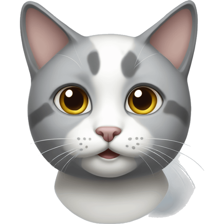 grey and white cat emoji