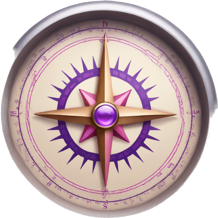 Beautiful classic compass with purple and pink grading emoji