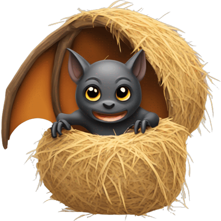 Bat with hay emoji