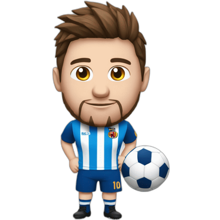 Messi avec ballon de rugby emoji