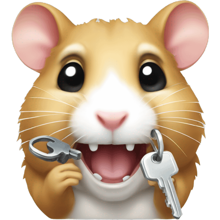 hamster with a key in teeth emoji