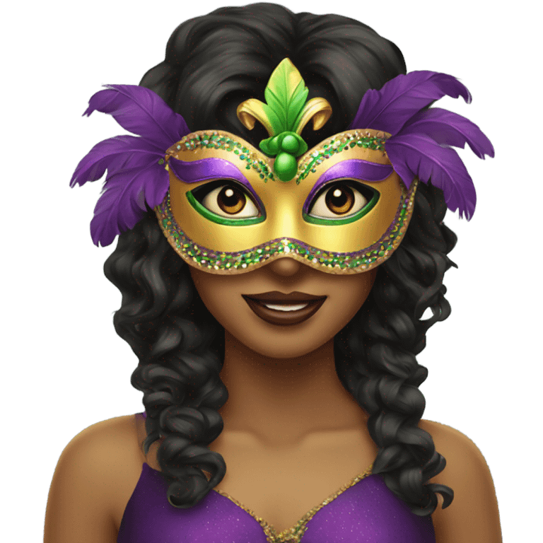 mardi gras girl mask emoji