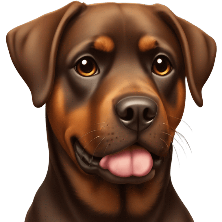 Rottweiler lab dog with a sooky face brown  colouring emoji