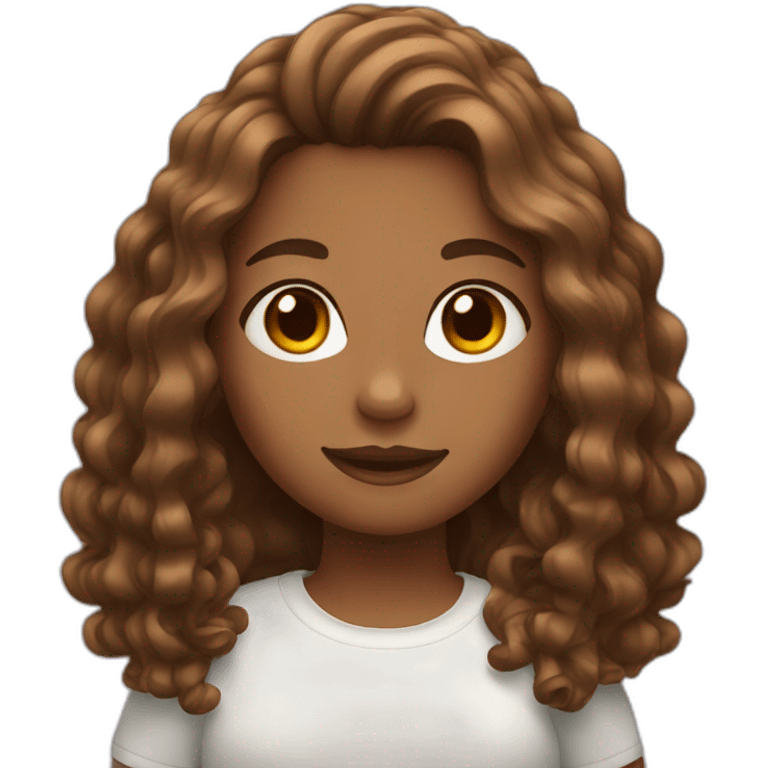 Girl with brown wave hair emoji