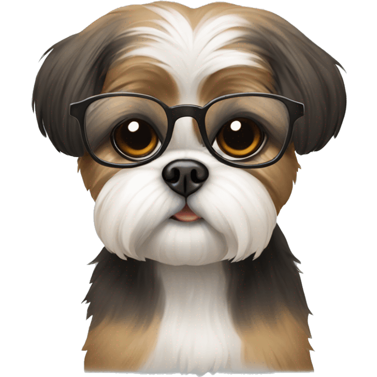 Shih Tzu wearing glasses emoji