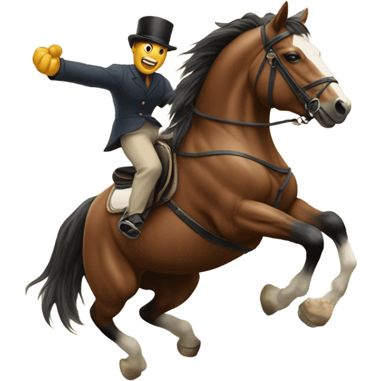 Horse bucking off man emoji