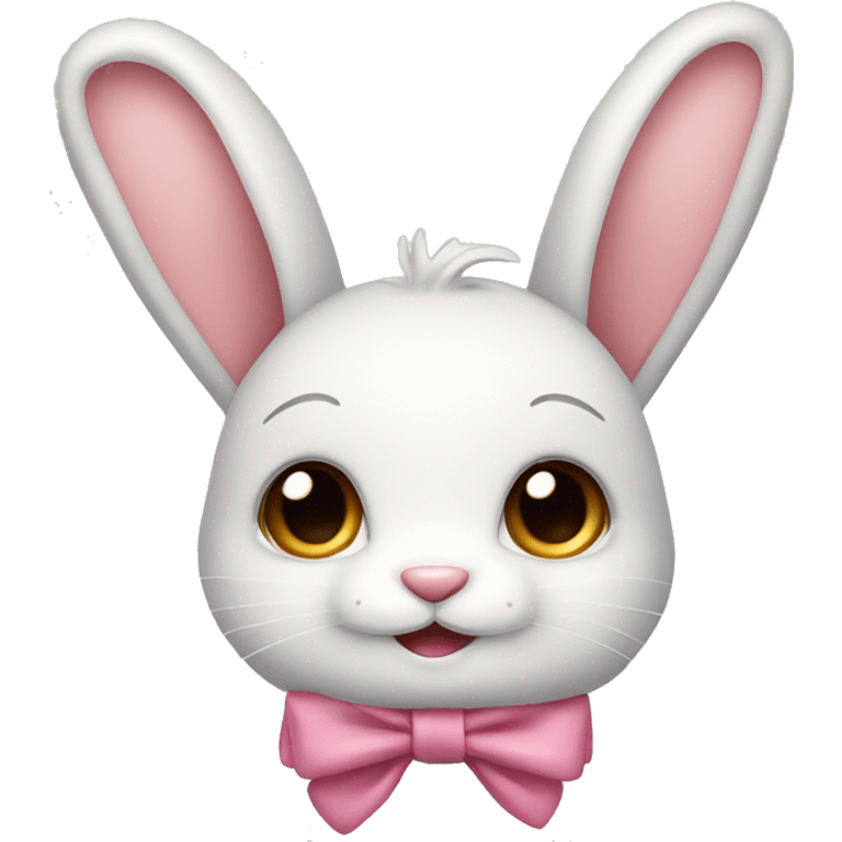 cute bunny with a bow emoji