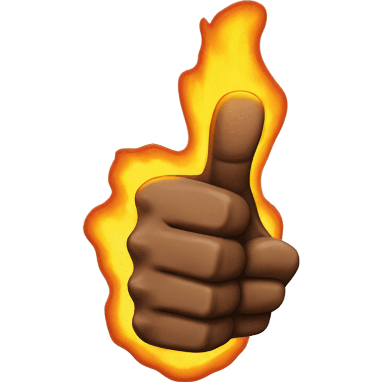 hand made of fire giving a thumbs up emoji