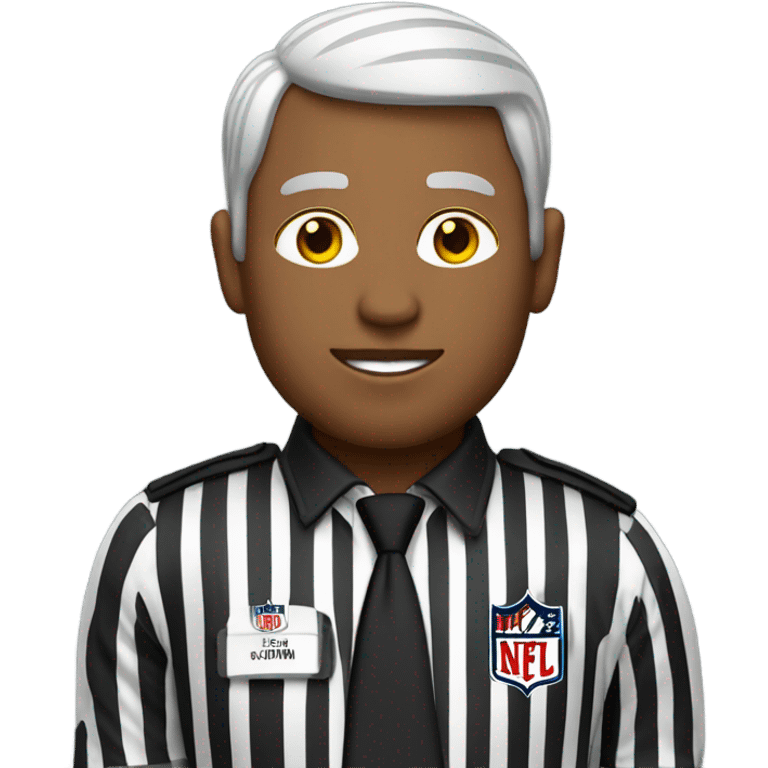 NFL referee wearing red and white stripes emoji