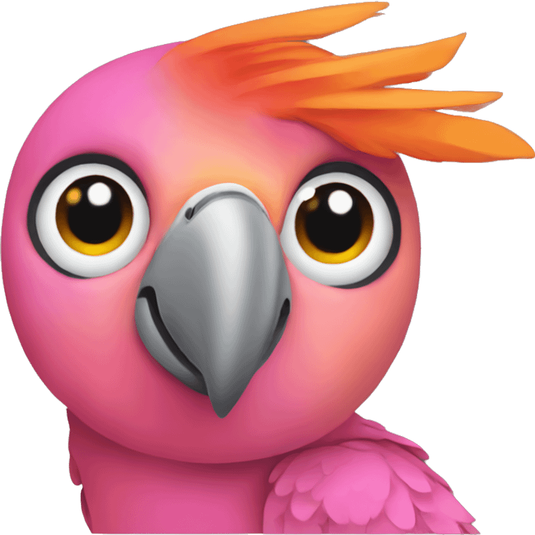 Pink and orange parrot  emoji