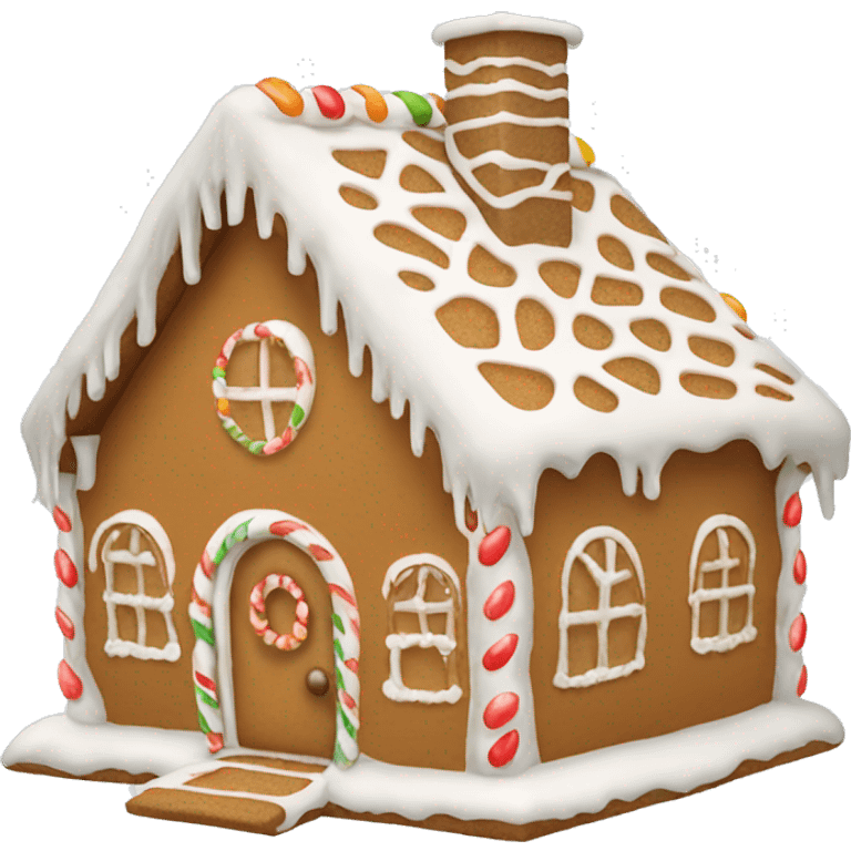 Frosted light brown gingerbread house emoji