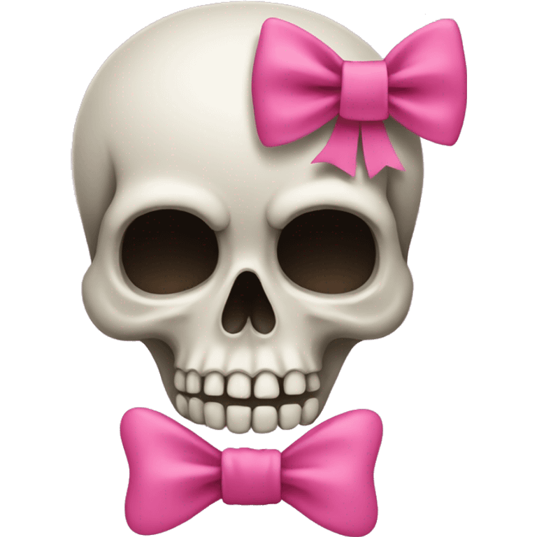 Skull with a pink bow emoji