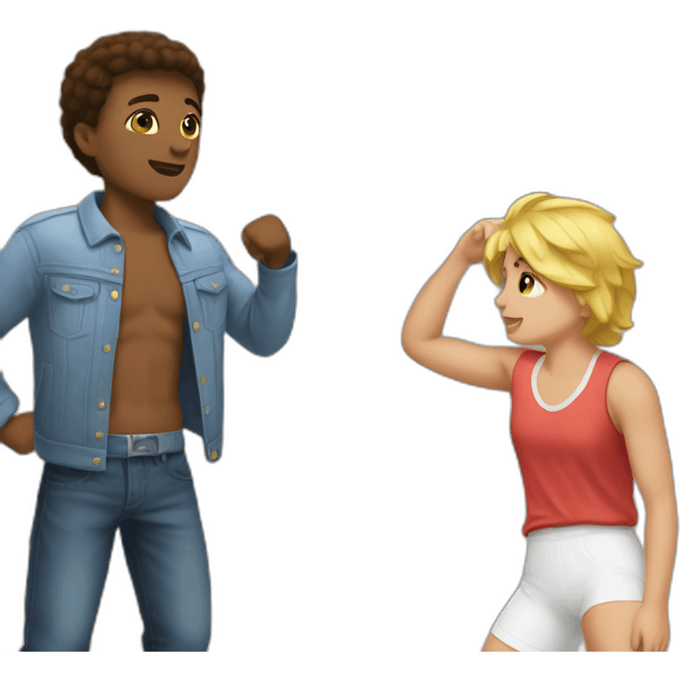 Tom boy and the champ emoji