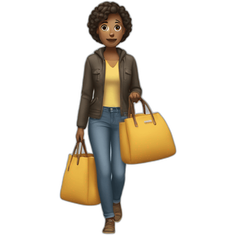 woman carries a bag emoji