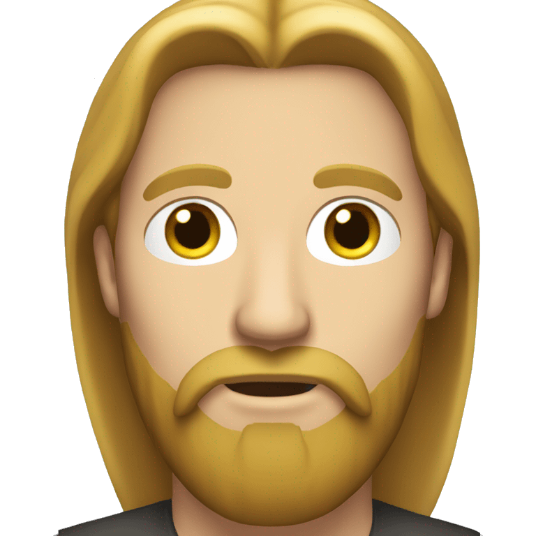 white man with long hair and beard builder emoji