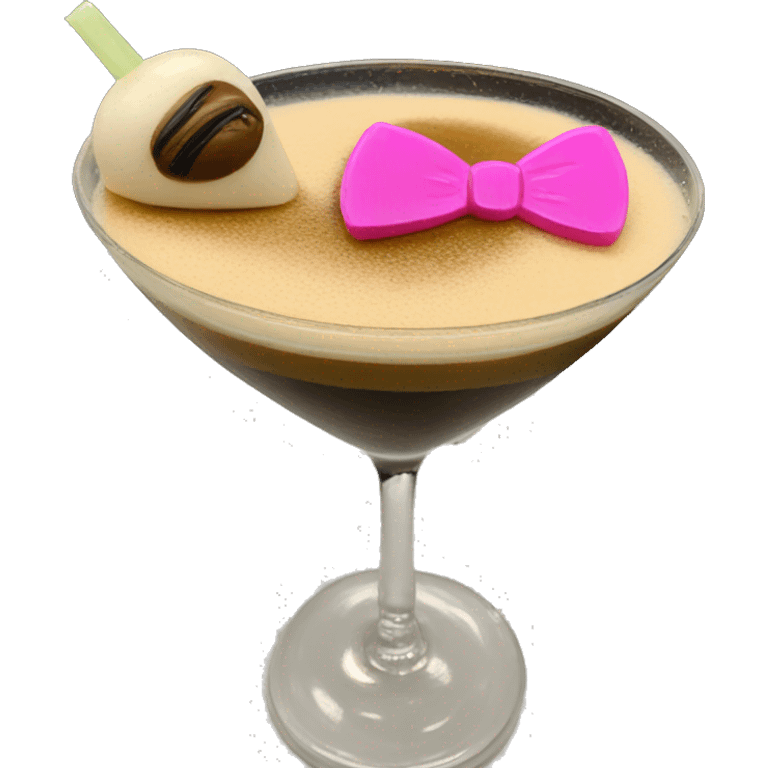 Espresso martini with pink bow  emoji