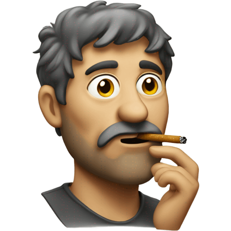 Short fat scruffy man smoking  emoji