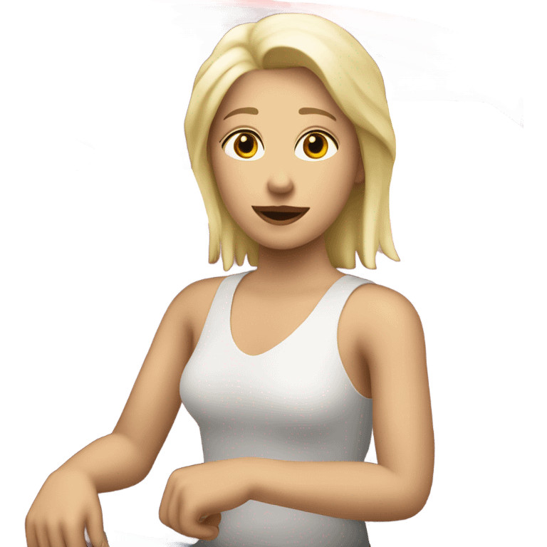 White giro with blonde hair and a small red car  emoji