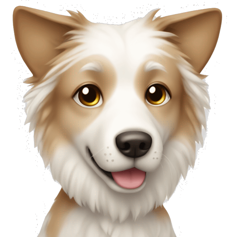 Multi Pom mix white light brown dog￼ emoji