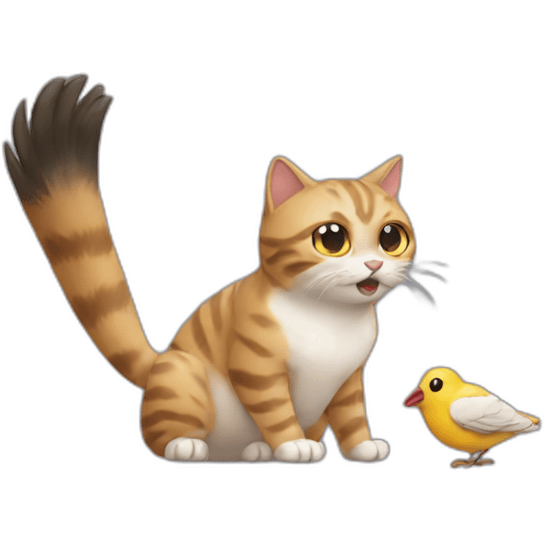 cat eat bird emoji