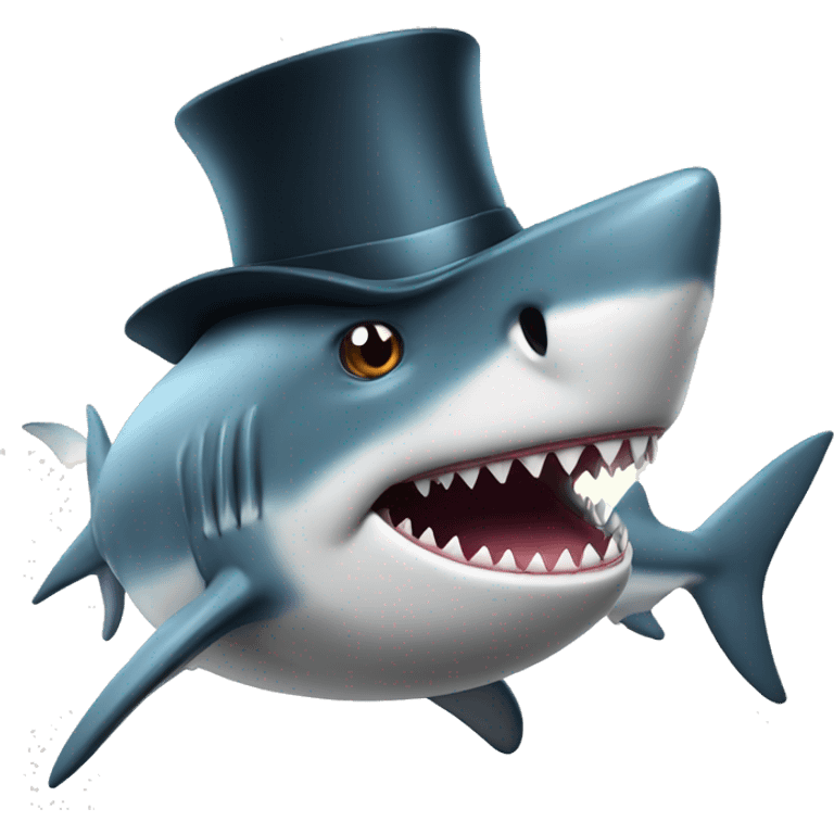 shark wth tophat emoji