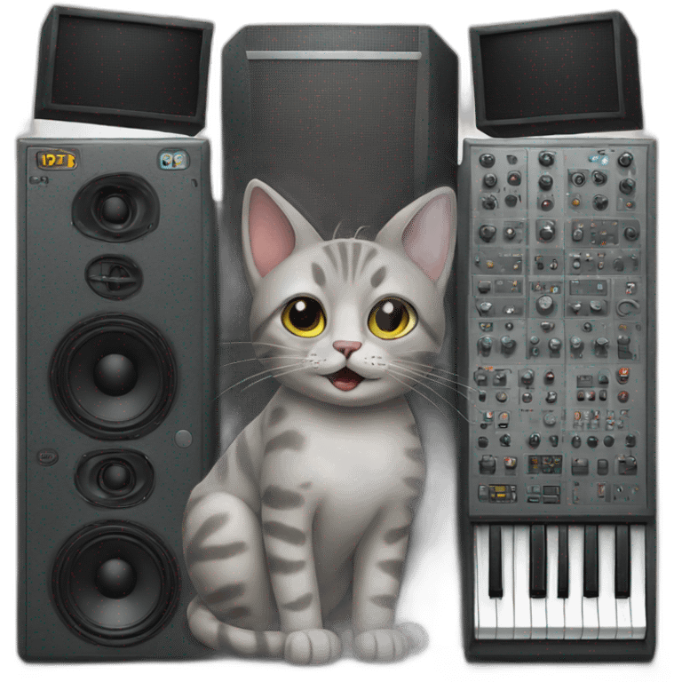 Cat in the music studio emoji