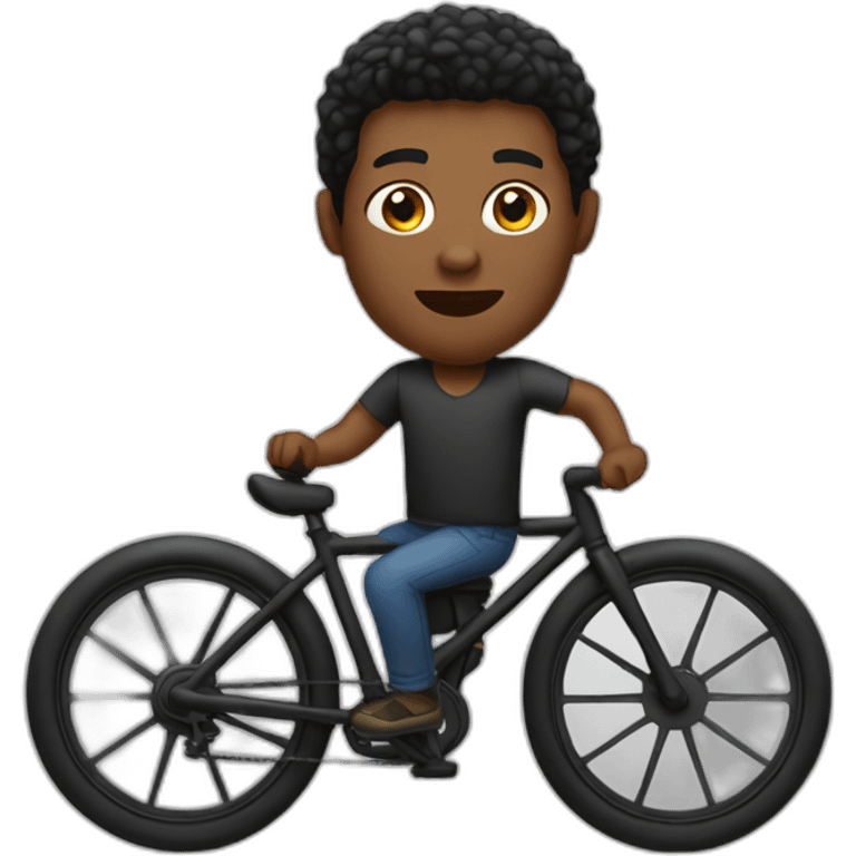 black-man-on-bike emoji