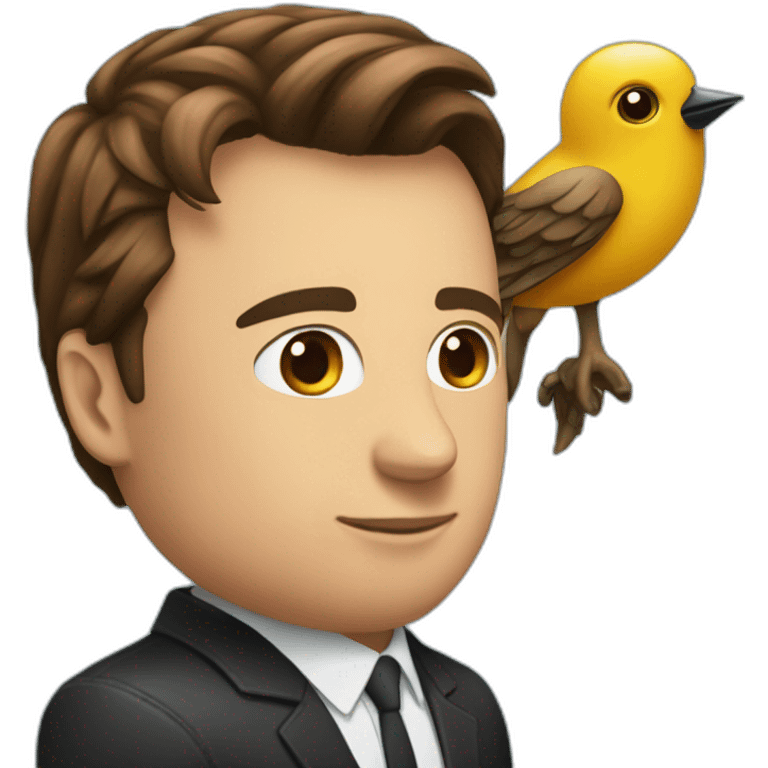 Twitter’s bird on the Elon musk’s shoulder emoji