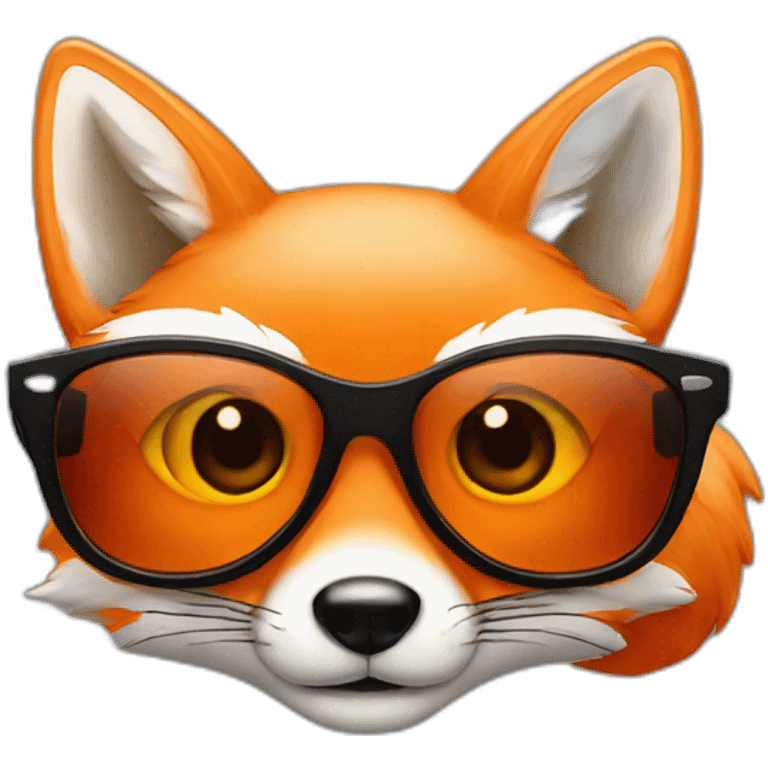 Orange fox wearing black sunglasses emoji