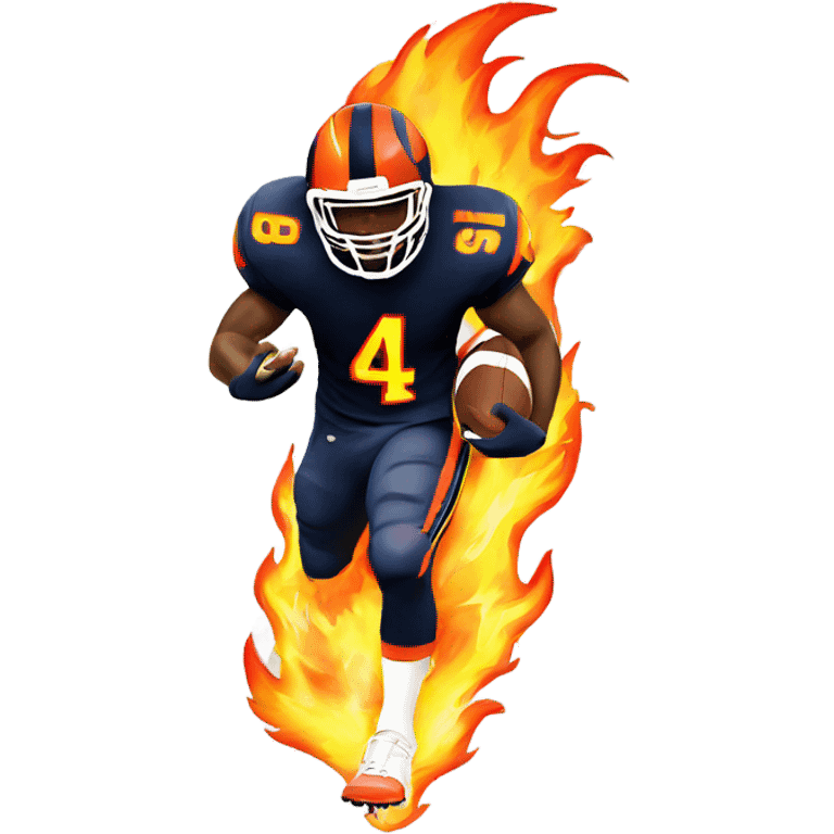 Football player with football on fire emoji