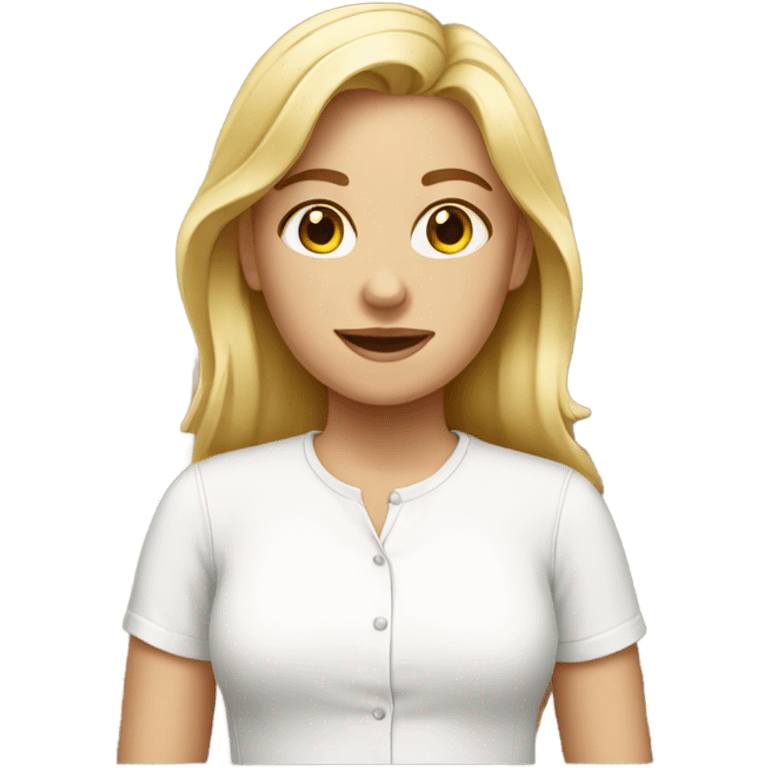 blonde girl in white shirt emoji