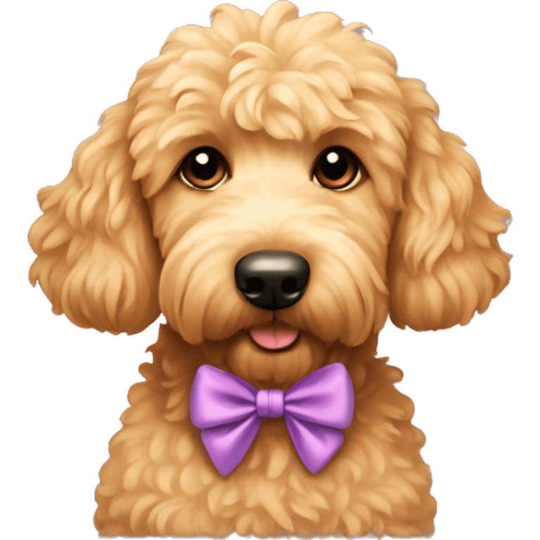 Golden doodle with a bow on each ear emoji