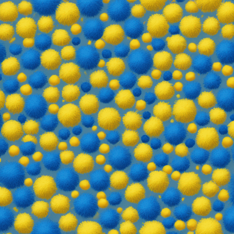 Cheer Pom Poms blue and yellow emoji