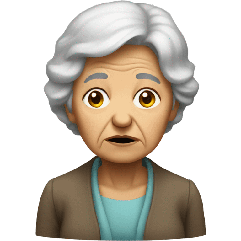 old woman sad standing  emoji