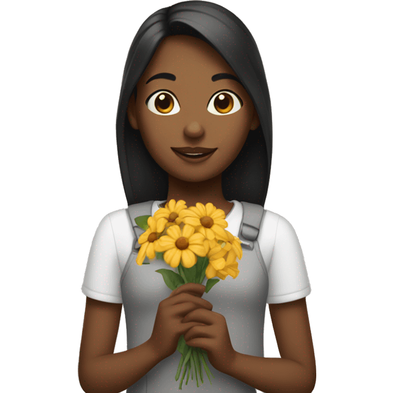 GIRL holding flowers emoji