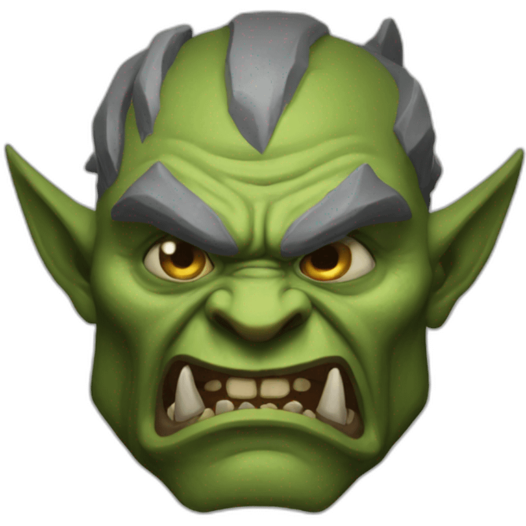 Orc(world of warcraft) zugzug face (derp) emoji