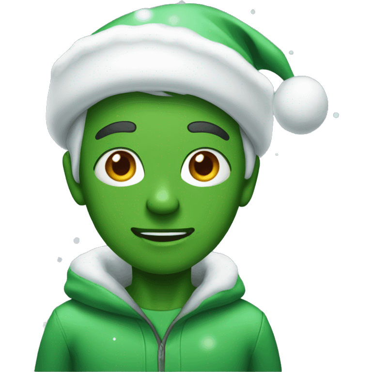 santa boy in the snow green skin emoji