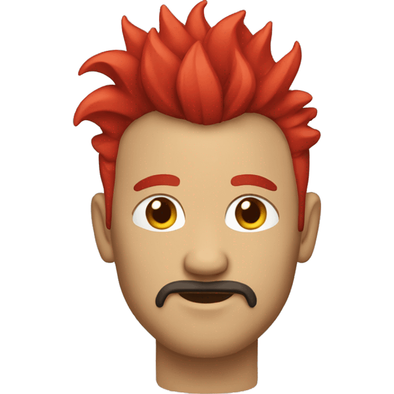 Man with red Mohawk and goatee emoji