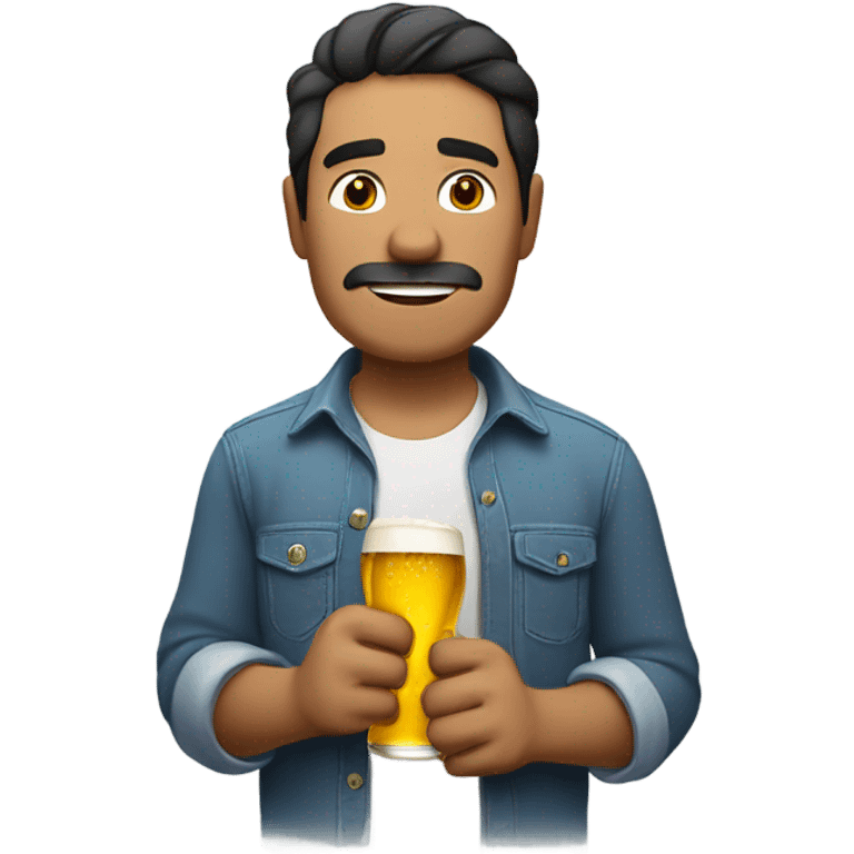 Mexican drinking beer emoji