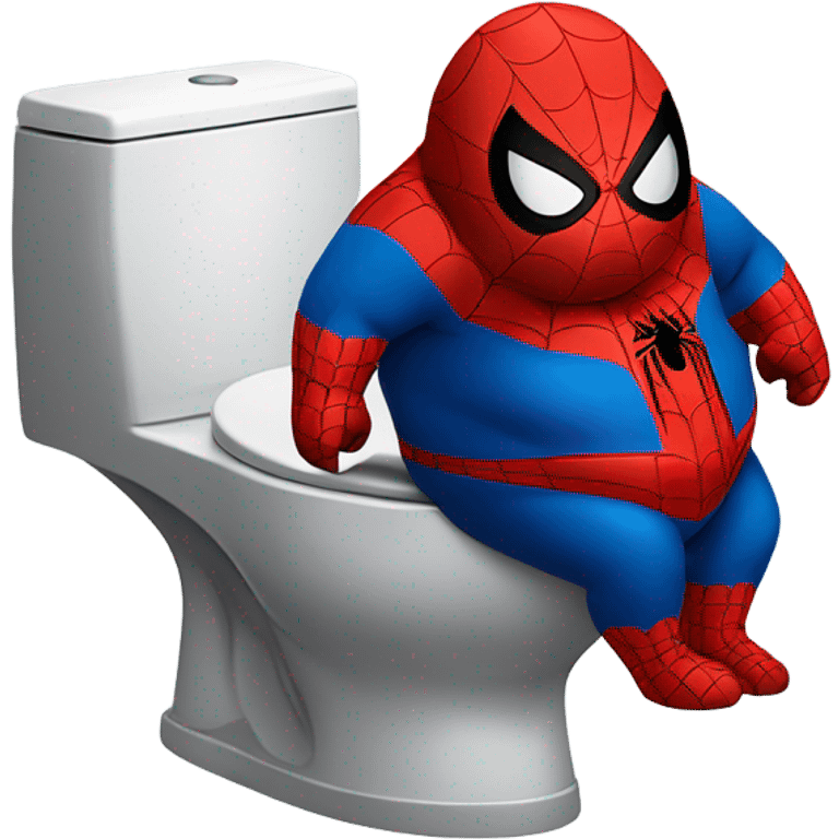 Fat spiderman on toilet emoji