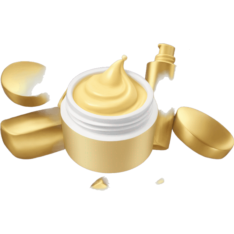 face cream with gold endcap emoji