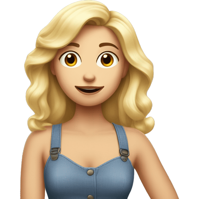 emoji pixar style very pretty blonde woman, saying no, realistic style emoji