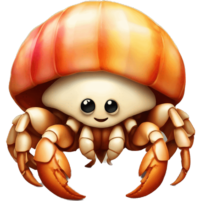 Colorful smiling hermit crab emoji