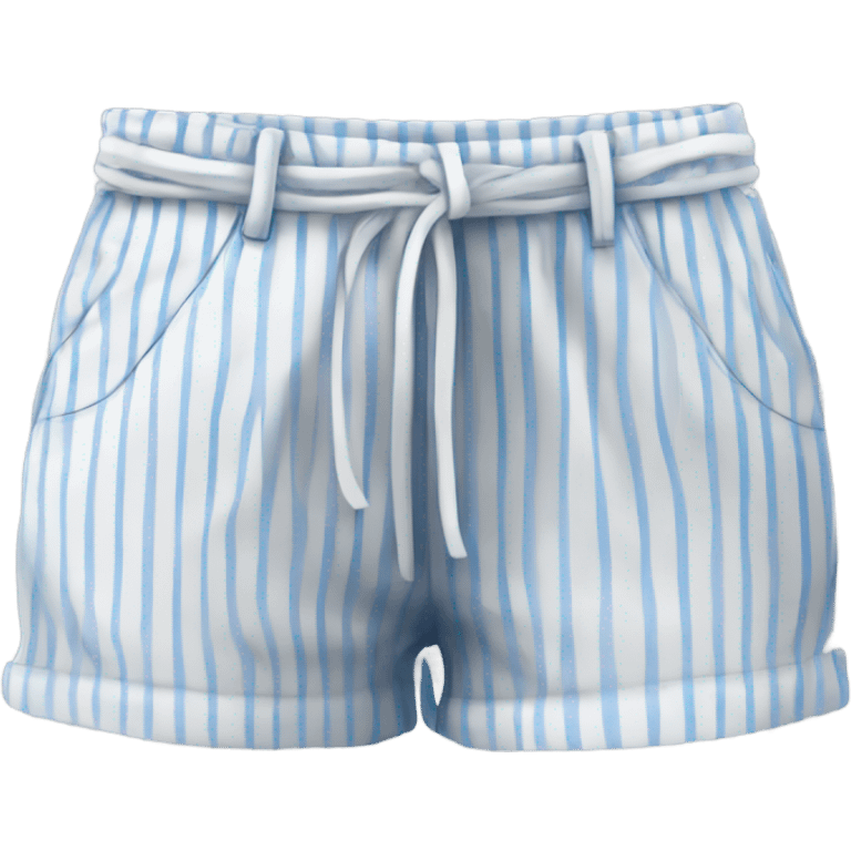 realistic women's shorts pin stripe white and blue emoji