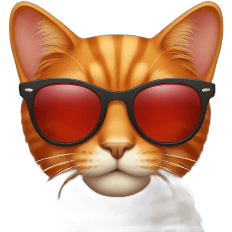 Red cat with sunglasse emoji