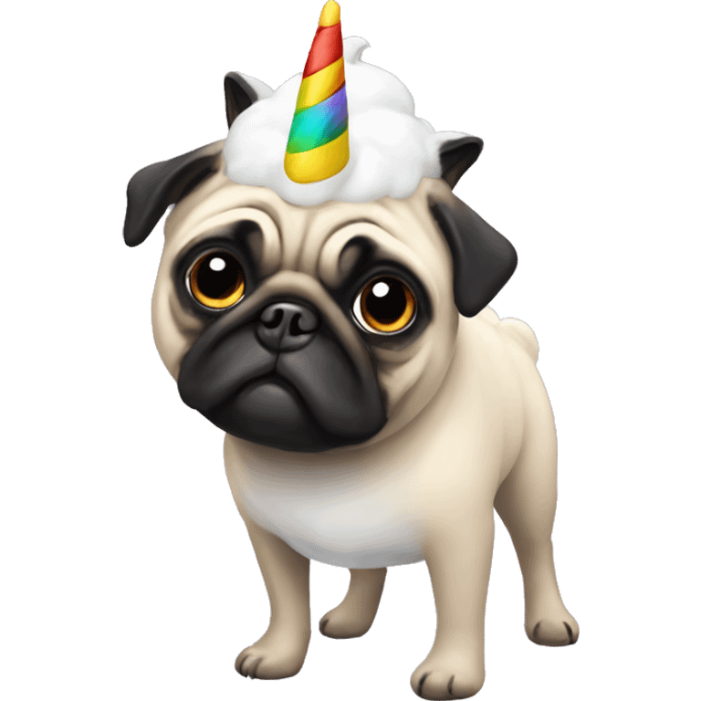 Pug unicorn costume emoji