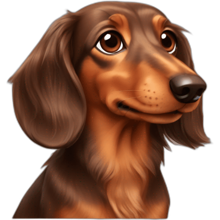 brown longhaired dachshund emoji