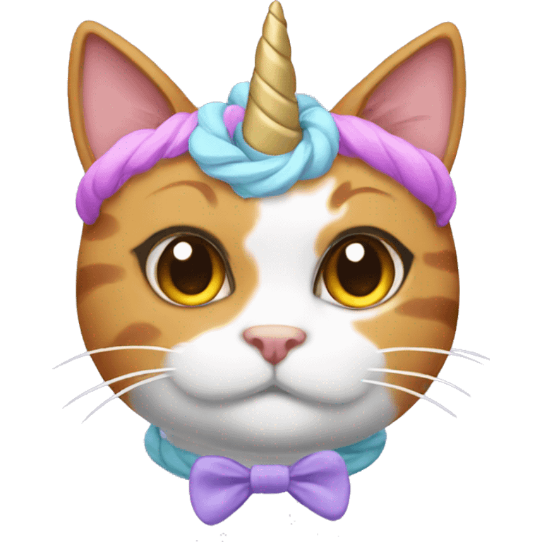 Calico cat with unicorn headband  emoji