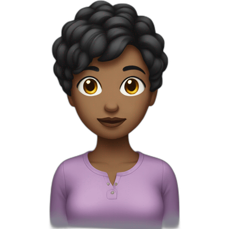 Black short hair girl emoji